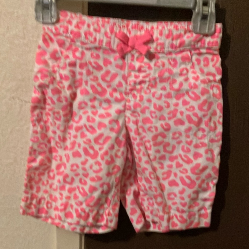 Pink Leopard Print Kids Shorts